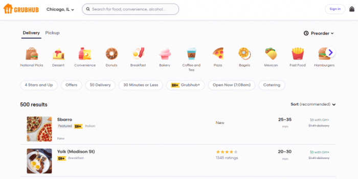 Food delivery apps