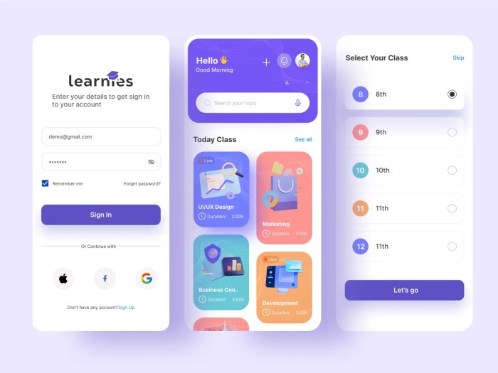 E-learning mobile apps