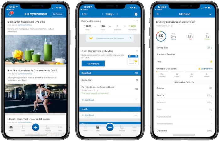 Health and fitness apps